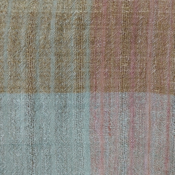 Casual Corner 70's Vintage Plaid Woven Gauze Short Dolman Sleeve V-neck Top S - Picture 5 of 10